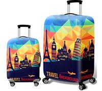 Luggage Covers Protector Travel Trolley Case Suitcase Protective Cover Stretch Dust Covers for Travel Accessories Luggage Supplies,Camouflage Graffiti Planet Prints (Pattern 6,L (26-28 inch))