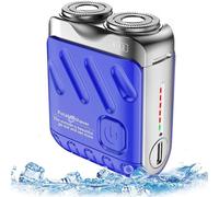 Luggage Electric Shaver, 2025 New Beard Shaver Mini, Portable Suitcase Design Double-Ring Magnetic Cutter, Portable Razor Traveller Mini Shaving for Men Ipx7 Waterproof for Men's Favorite (Blue)