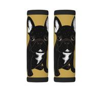 Luggage Handle Wrap, Brindle French Bulldog | 2 Pack Neoprene Handle Cover and Luggage Tag, Soft Cushion Grip Identifier for Suitcases Travel Bag Car Seatbelt Accessories