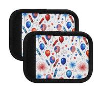 Luggage Handle Wrap Cartoon Fireworks Blue White Bag Handle Wrap Suitcase Makers Covers for Travel, 5.9x4.3in, Cartoon Fireworks Blue White, Set of 2