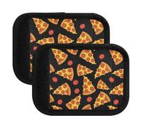 Luggage Handle Wrap Cartoon Pizza Slices Black Bag Handle Wrap Suitcase Makers Covers for Travel, 5.9x4.3in, Cartoon Pizza Slices Black, one sizex4