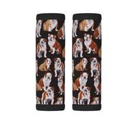 Luggage Handle Wrap, English Bulldog | 2 Pack Neoprene Handle Cover and Luggage Tag, Soft Cushion Grip Identifier for Suitcases Travel Bag Car Seatbelt Accessories