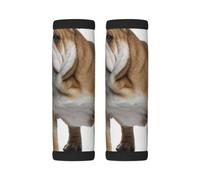 Luggage Handle Wrap, English-Bulldog | 2 Pack Neoprene Handle Cover and Luggage Tag, Soft Cushion Grip Identifier for Suitcases Travel Bag Car Seatbelt Accessories
