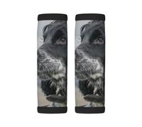 Luggage Handle Wrap, English Cocker Spaniel Large Curly Ears Black | 2 Pack Neoprene Handle Cover and Luggage Tag, Soft Cushion Grip Identifier for Suitcases Travel Bag Car Seatbelt Accessories