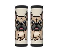 Luggage Handle Wrap, French Bulldog | 2 Pack Neoprene Handle Cover and Luggage Tag, Soft Cushion Grip Identifier for Suitcases Travel Bag Car Seatbelt Accessories