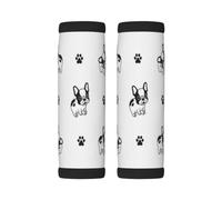 Luggage Handle Wrap, French Bulldog Paws | 2 Pack Neoprene Handle Cover and Luggage Tag, Soft Cushion Grip Identifier for Suitcases Travel Bag Car Seatbelt Accessories