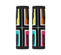 Luggage Handle Wrap, French Bulldog Printed 1 | 2 Pack Neoprene Handle Cover and Luggage Tag, Soft Cushion Grip Identifier for Suitcases Travel Bag Car Seatbelt Accessories