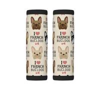 Luggage Handle Wrap, French Bulldog Seamless Pattern in Vintage Style | 2 Pack Neoprene Handle Cover and Luggage Tag, Soft Cushion Grip Identifier for Suitcases Travel Bag Car Seatbelt Accessories