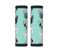 Luggage Handle Wrap, French Bulldogs French Bulldog | 2 Pack Neoprene Handle Cover and Luggage Tag, Soft Cushion Grip Identifier for Suitcases Travel Bag Car Seatbelt Accessories