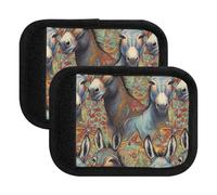 Luggage Handle Wrap Funny Donkeys Mysterious Vibrant Bag Handle Wrap Soft Grip Handle Cover for Suitcase Shopping Bag, Funny Donkeys Mysterious Vibrant, Set Of 2