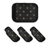 Luggage Handle Wraps Bitcoin Sign Black Polyester Suitcase Identifiers Tote Bag Wrap for Travel Case