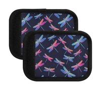 Luggage Handle Wraps Colorful Neon Dragonflies Navy Blue No-Slip Handle Protector Covers Suitcase Makers Covers for, Colorful Neon Dragonflies Navy Blue, one sizex4