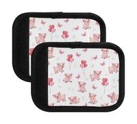 Luggage Handle Wraps Cute Pigs Pink Piglets White Luggage ID Tags Cover Suitcase Makers Covers for Travel, 5.9x4.3in, Cute Pigs Pink Piglets White, one sizex2