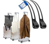 Luggage Hook Suitcase Hooks for Jacket & Bag (Pack of 2) - Useful Travel Gadgets Aeroplane Hold Travel Items up to 10 kg, Travel Gift for Travel Lovers and Flight Attendants, 2 x Suitcase Hooks, Black