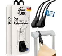 Luggage Hook The suitcase hook holds your travel utensils (pack of 2) - travel gadget for plane travel, travel accessories, flight hand luggage, cool travel gift, 2 coat hooks for suitcases (black)