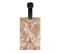 Luggage Identification Tag, Vintage Old Map Ancient World Travel Cool Leather Luggage Tag