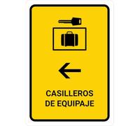 Luggage Lockers With Left Arrow Yellow Spanish Iron Painting Weatherproof Plaque Poster Vintage Metal Sign For Office Home Kitchen 20X30Cm