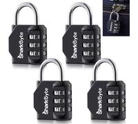 Luggage Locks - 3-Dial Weatherproof Outdoor Security Combination Padlock, Small Travel Lock for Suitcases Luggage Travel Bag Gym Lockers Code PadLock