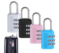 Luggage Locks 4 Pcs Combination Padlocks Suitcase Locks Alloy Body Small Code Lock 3 Digit Security Padlock for Suitcases, Baggage, Backpacks, Briefcases, Small Locker Lock for Gym, School