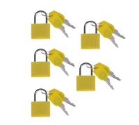 Luggage Locks 5PCS 22mm Small Mini Strong Steel Padlock Travel Suitcase Diary Lock with 2 Keys(5pcs Yellow)