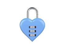 Luggage Locks Aluminum Alloy 3 Digit Combination Password Luggage Code Lock Couple Love Lock(Blue)