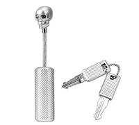 Luggage Locks with Keys, Zinc Alloy Suitcase Lock Skull Luggage Cable Lock Wire Rope Customs Lock Travel Padlock for Suitcases,Trolley Case, Trunk, Backpack, Tent (Silver)