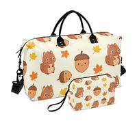 Luggage Organizer Set 2 Pack Full Print Multi Pockets Stylish Short Journey Squirrel Acorn
