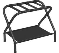Luggage Rack Luggage Rack, Suitcase Stand with Fabric Storage Shelf, for Guest Room, Bedroom, Hotel, Foldable Steel Frame Load-Bearing Luggage Rack