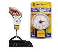 Luggage Scale 2 In 1 Weight Scales With 1M Tape Measure And Hanging Weigh Hook For Weighing Travel Bag Fishing And Suitcase Portable Accurate Handheld Mechanical Weigher Capacity 75lb/32kg (1 Pack)