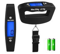 Luggage Scale | Portable Digital Weight Scale for Travel | Suitcase Weigher with Tare Function | 110 Lb/ 50Kg Limit | Black