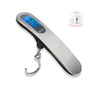 Luggage Scale, Portable Digital Weight Scale, Handheld Electronic Weighing Scale, Weight 110lb/ 50kg & Backlit LCD Display Screen Design for Luggage Bag (Silver)