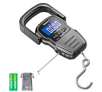 Luggage Scale with Measuring Tape,110lb/50kg Digital Fishing Scales with Hook & Handle,Luggage Weight Divice with Backlit LCD Display, Portable Hanging Suitcase Weighing Divice