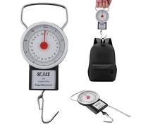 Luggage Scales, Manual Luggage Scale 22kg Portable Travel Scales for Luggage Weight Scale with 1m Tape and Adjustable Scale Hanging Suitcase Scales for Package Weighing