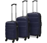 Luggage set 3-pc ABS hardcase Blue 45.5/55/66 cm with 360° wheels with TSA lock