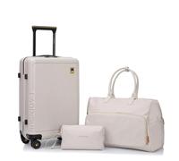 Luggage Sets 3 Piece,Carry On Luggage 20 Inch With Spinner Wheels,PC Hardside Suitcase Set with TSA Lock,Durable Carry On Suitcase With Travel Duffle Bag for Men Women, BEIGE, 3 piece set (20/DB/TB