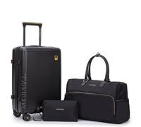 Luggage Sets 3 Piece,Carry On Luggage 20 Inch With Spinner Wheels,PC Hardside Suitcase Set with TSA Lock,Durable Carry On Suitcase With Travel Backpack for Men Women, 20/DP/TB, Carry-on 20-inch, Blakc