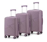 Luggage Sets, 3 Piece Durable Suitcase Set with Spinner Wheels, 3 Pcs Hard Shell Lightweight Luggage with TSA Lock, Large Checked Travel Suitcases, 20/24/28 Inch (Purple, Biscuits)