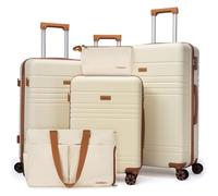 Luggage Sets 5 Piece Suitcases with Wheels, ABS Hardside Suitcase Sets with TSA Lock, Carry On Luggage, Checked Luggage & Large Suitcase, Lightweight Durable Travel Suitcase for Men Women, 20"/24"/28