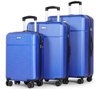 Luggage Sets Suitcase Carry On Hand Cabin ABS Hard Shell 4 Double Spinning Wheels TSA Lock Small/Medium/Large Luggage Suitcase - 3 Piece Set (20"/24"/28") (Blue, 3 Pcs Set (20" 24" 28"))