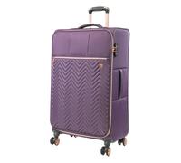 Luggage Softside Large 79cm Checkin Suitcase with Wheels - Purple | Premium Detailed Soft Shell Travel Wheeled Cases | Softer Satra Quality Tested Suitcases for Holidays, Hotels and Getaways