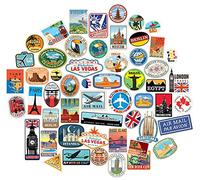 Luggage Stickers 54x Suitcase Patches Vintage Travel Labels Retro Vintage Graffiti car stickerbomb Style Vinyl Decals Door Skateboard Cafe Fridge Patches