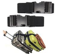 Luggage Strap Adjustable Suitcase Belt Travel Attachment Travel Accessories, 2Pcs Black, L45" x W1.5"
