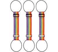 Luggage Straps, Adjustable Suitcase Connector Straps with Rainbow Design, Secure Travel Accessories for Suitcases, Compact Dimensions 40 x 12 x 6 cm, Set of Three Colourful Bands