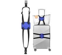 Luggage Straps Bag Bungee for Luggage， High Elastic Suitcase Adjustable Belt Bag Bungees with Buckles (Black/Blue)