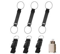 Luggage Straps, Elastic Strap Set for Suitcases with Adjustable Design, Secure Bag Attachment for Airport Travel, Includes 3 Elastic Straps and 3 Carabiner Straps in Black Colour, Measuring 40 Cm by 6