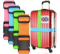 Luggage Straps for Suitcase - Mixed Colours, 1.9m x 5cm, 4 Pack - Strap for Suitcases - TSA Approved by BlueCosto