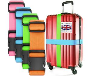 Luggage Straps for Suitcase - Mixed Colours, 1.9m x 5cm, 4 Pack - Strap for Suitcases - TSA Approved by BlueCosto