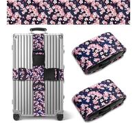 Luggage Straps for Suitcases TSA Approved, Luggage Identifiers for Suitcase, Adjustable Suitcase Strap for Baggage Security with Cute Patten, Travel Necessary Accessories (Anime Sakura)