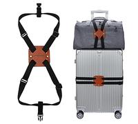 Luggage Straps With Buckles Suitcase Belt for Carry On Luggage Over Handle High Elastic Bag Bungees Add A Bag Travel Accessories (1 pack brown)