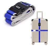 Luggage Straps with Password Lock Design Global Travel Accessories Suitcase Straps Lockable Personalised Luggage Straps for Suitcases Baggages (Blue)